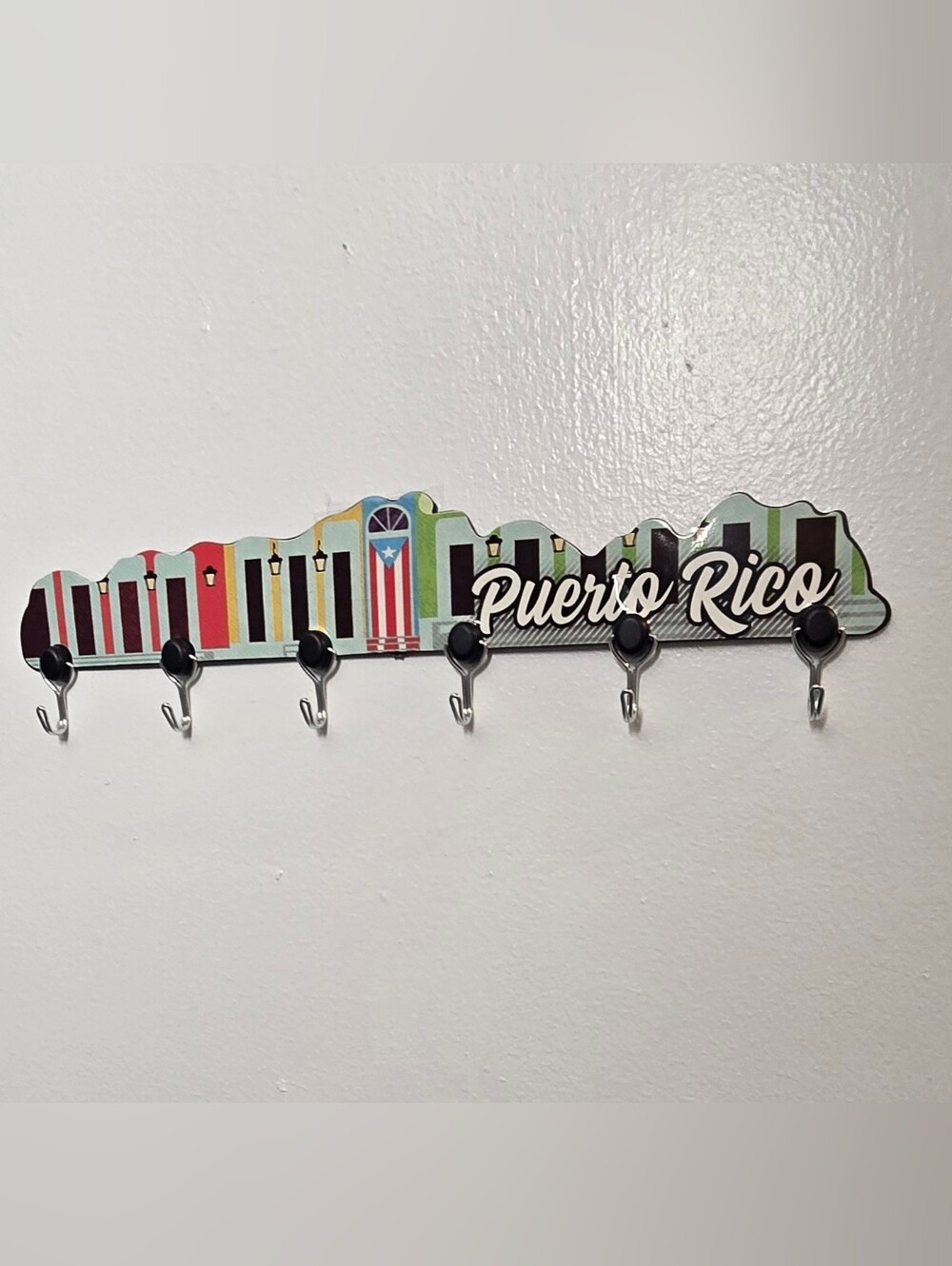 Puerto Rico Colorful Door Wall Hook Rack - Black & Multicolor